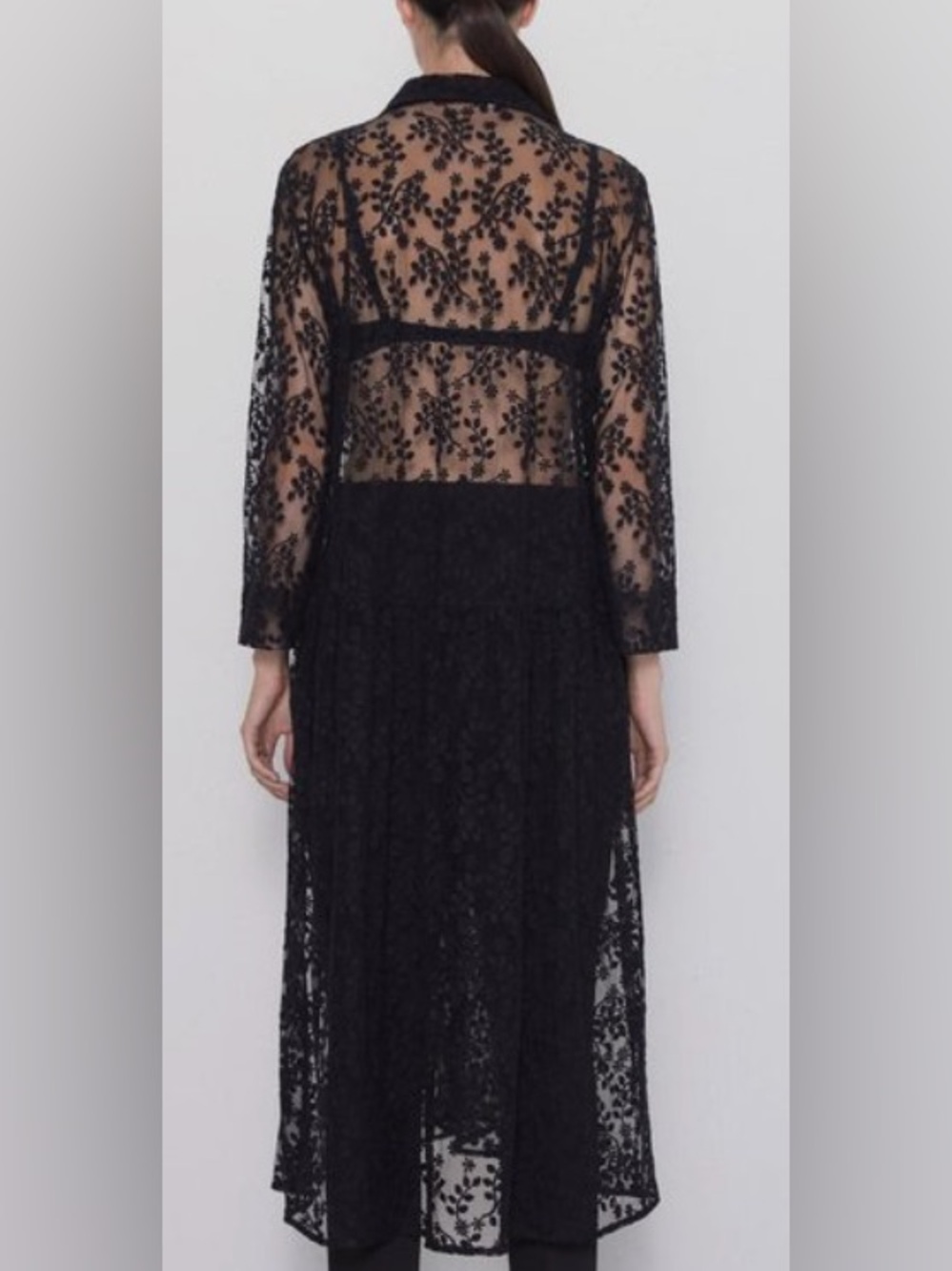 Zara Sheer Shirtdress Cover All - Picture 10 of 11